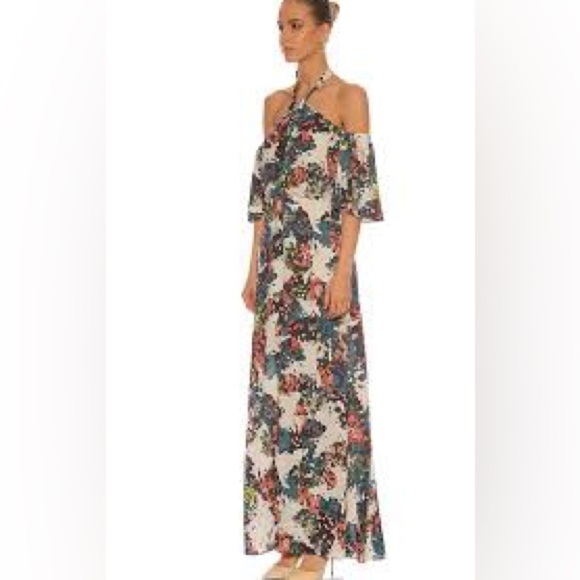 Bcbg Max Azria Kelley Off-the-Shoulder Halter Maxi Dress Sz 02 - Picture 2 of 9